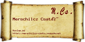 Merschilcz Csató névjegykártya